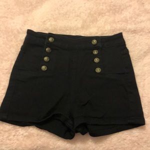 Black jean shorts
